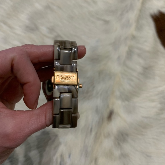 Fossil Stella Resin Rose Gold Crystal Ladies Watch - Picture 12 of 13